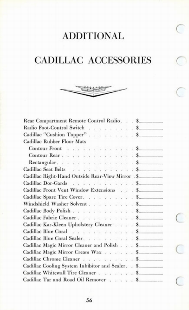 1960 Cadillac Salesmans Data Book Page 125
